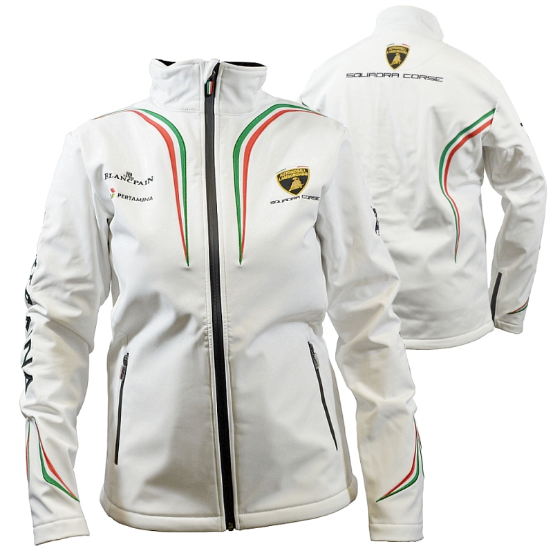Automobili Lamborghini Squadra Corse Men's White Softshell Jacket